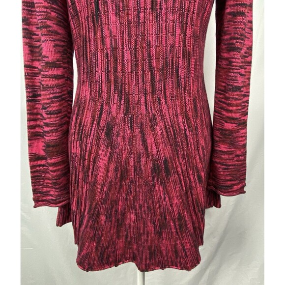 NY Collection Cardigan Sweater Womens S Pink Black Cotton Open Front Soft Grunge - Picture 7 of 15